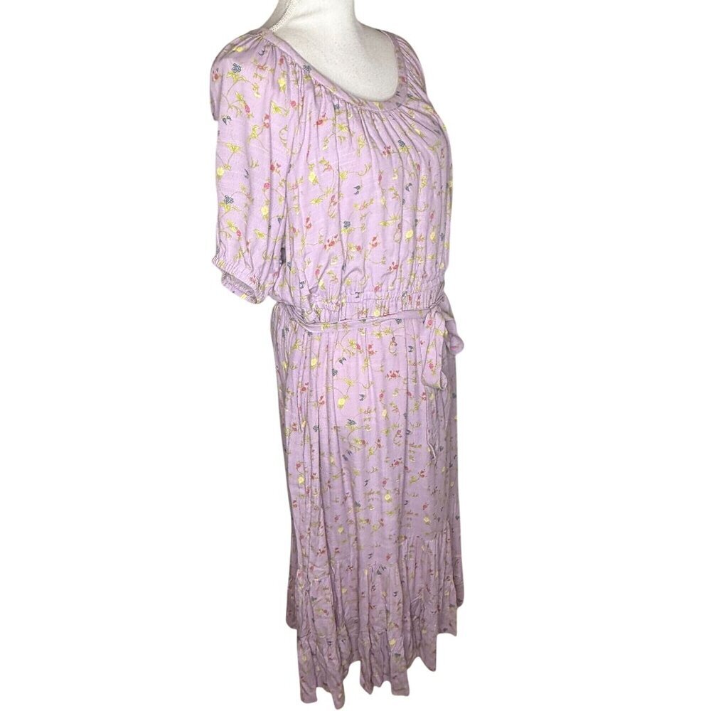 Matilda Jane Enchanted Garden Lilac Floral Midi Dress Clean Girl Small Romantic